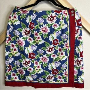 vintageTalbots Womens wrap Skirt Size 10 multicolor Floral Cotton A line casual
